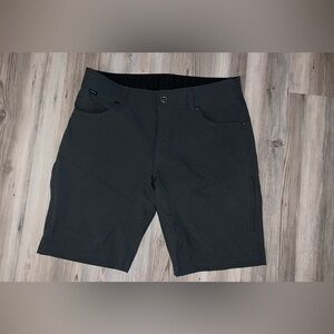Khul Shorts Mens 34 Gray Logo Nylon Stretch Mid Rise Hiking Casual